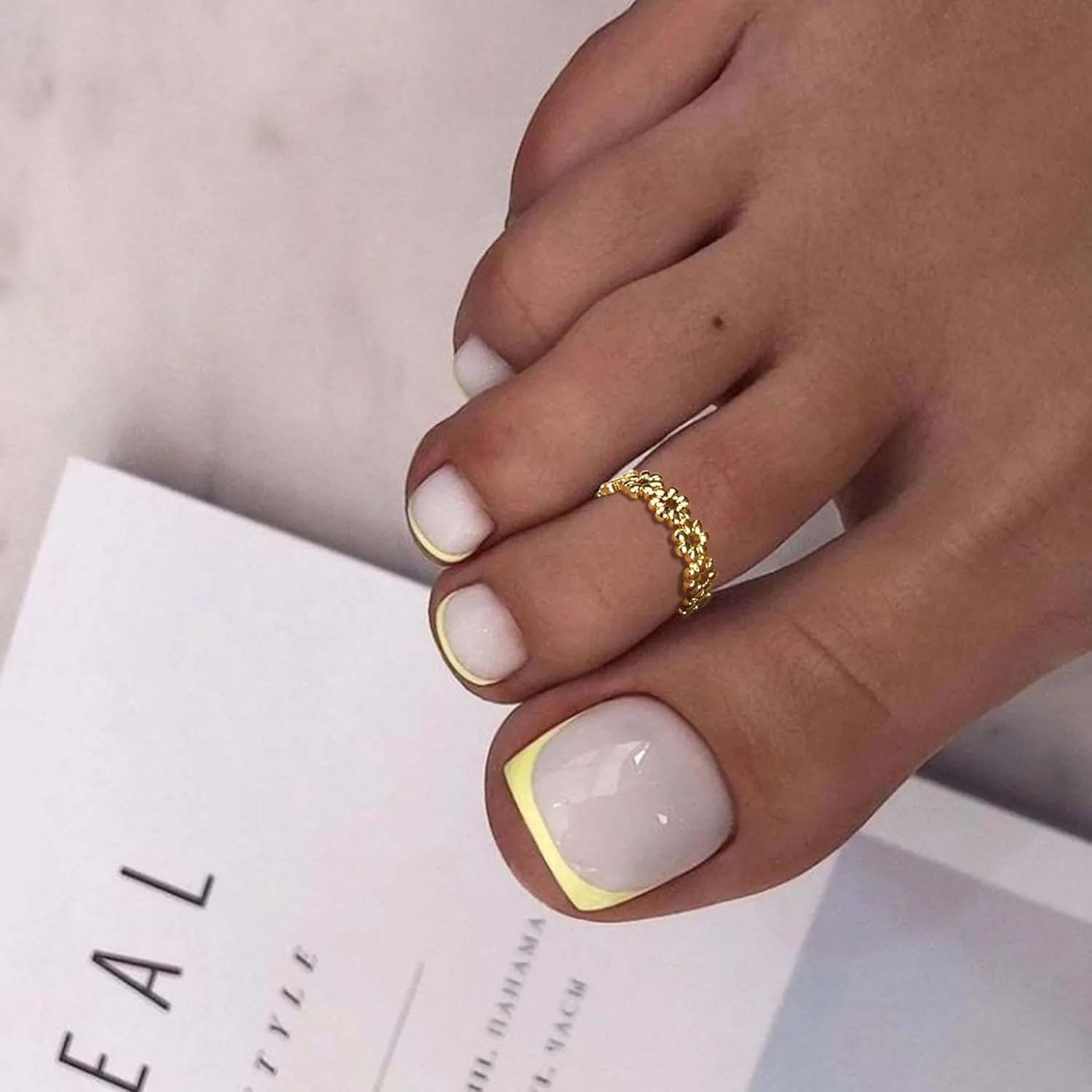 Jstyle 14k Gold Filled Toe Rings for Women Adjustable Toe Ring Band Rings Cubic Zirconia Daisy Flower Toe Rings Summer Beach Foot Jewelry