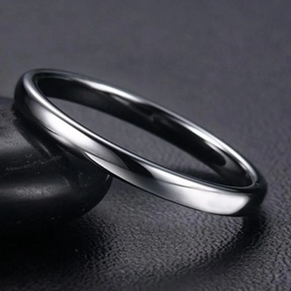 Jude Jewelers 2MM Tungsten Carbide Stackable Ring Plain Wedding Band