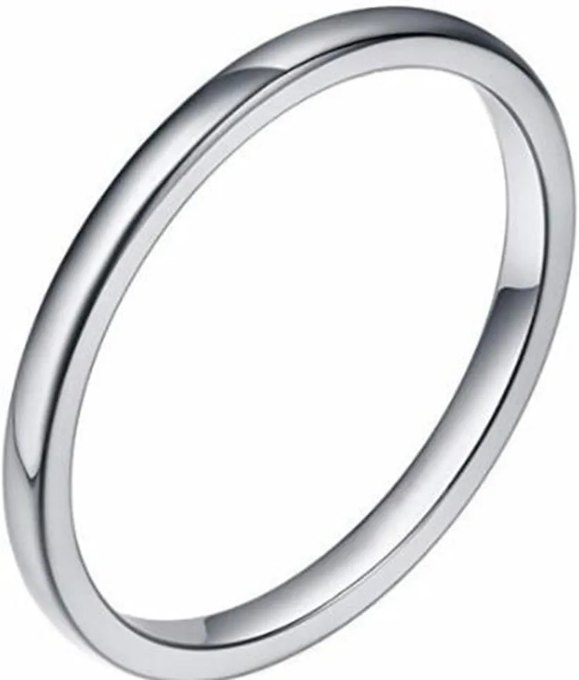 Jude Jewelers 2MM Tungsten Carbide Stackable Ring Plain Wedding Band