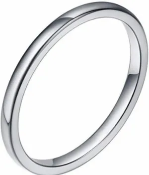 Jude Jewelers 2MM Tungsten Carbide Stackable Ring Plain Wedding Band