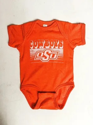 KIDS OSU Cowboys logo lines onesie orange