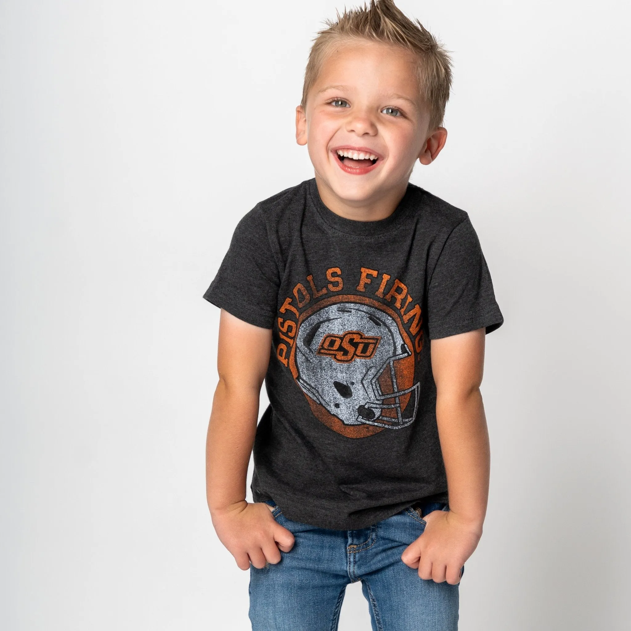 Kids OSU helmet circle t-shirt black