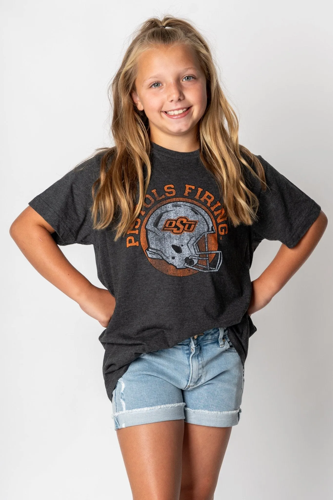 Kids OSU helmet circle t-shirt black