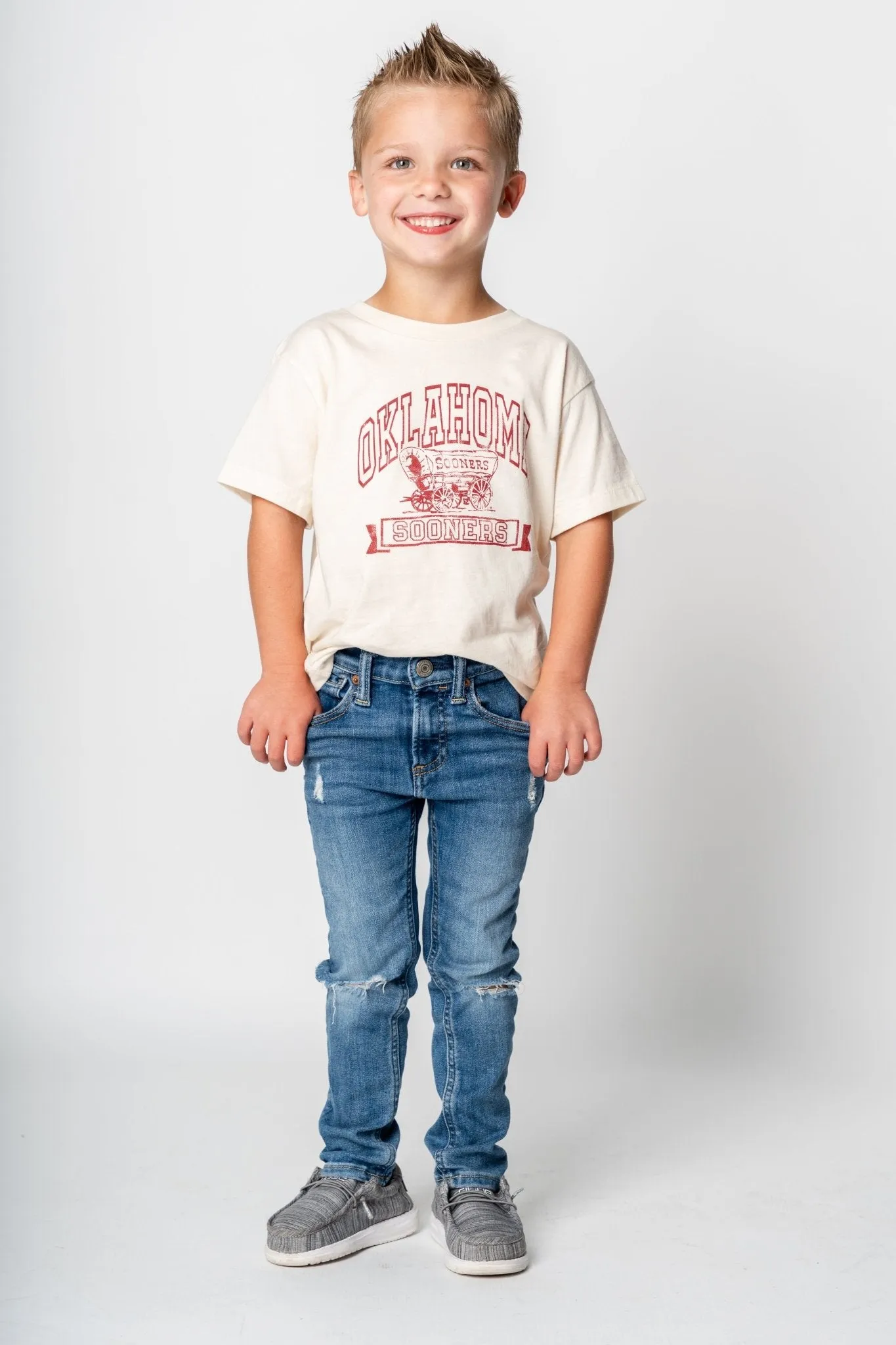 Kids OU arch schooner t-shirt natural