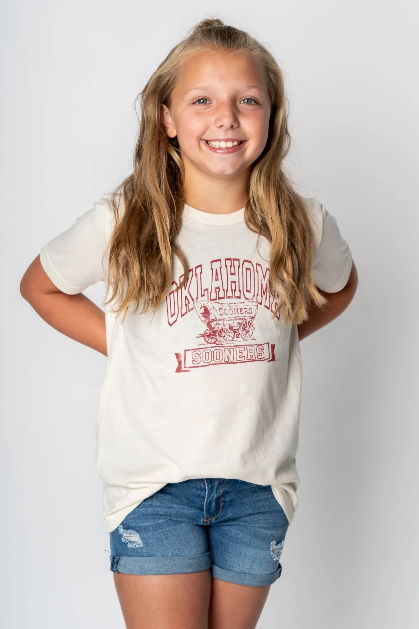 Kids OU arch schooner t-shirt natural