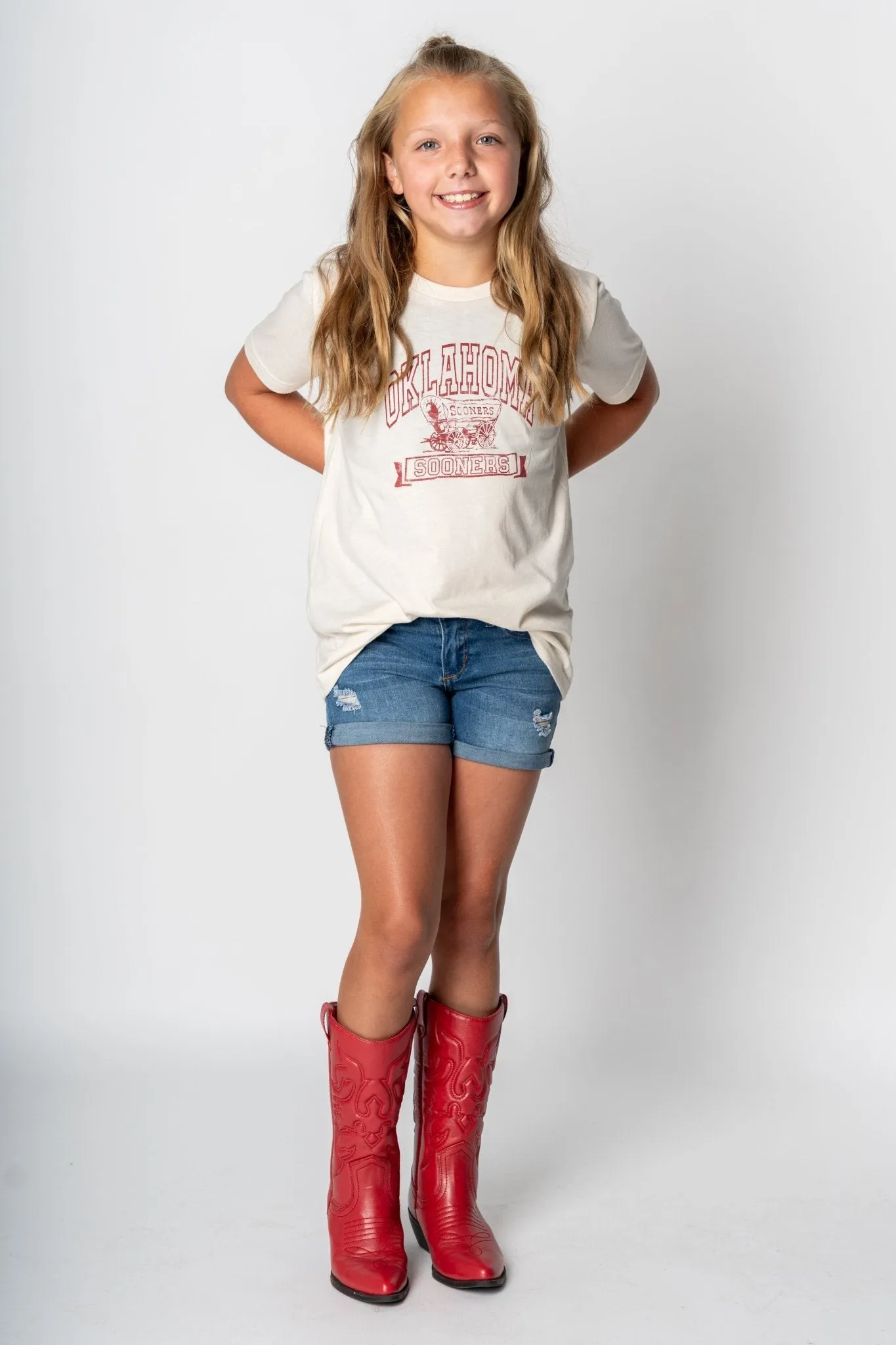 Kids OU arch schooner t-shirt natural