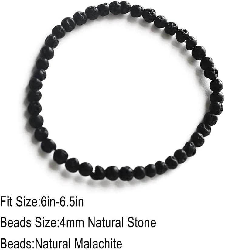 KIKILA 4mm Mini Gemstone Energy Bracelets Crushed Stone Beaded Bracelet Natural Stone Charm Beaded Small Couples Bracelets for Women