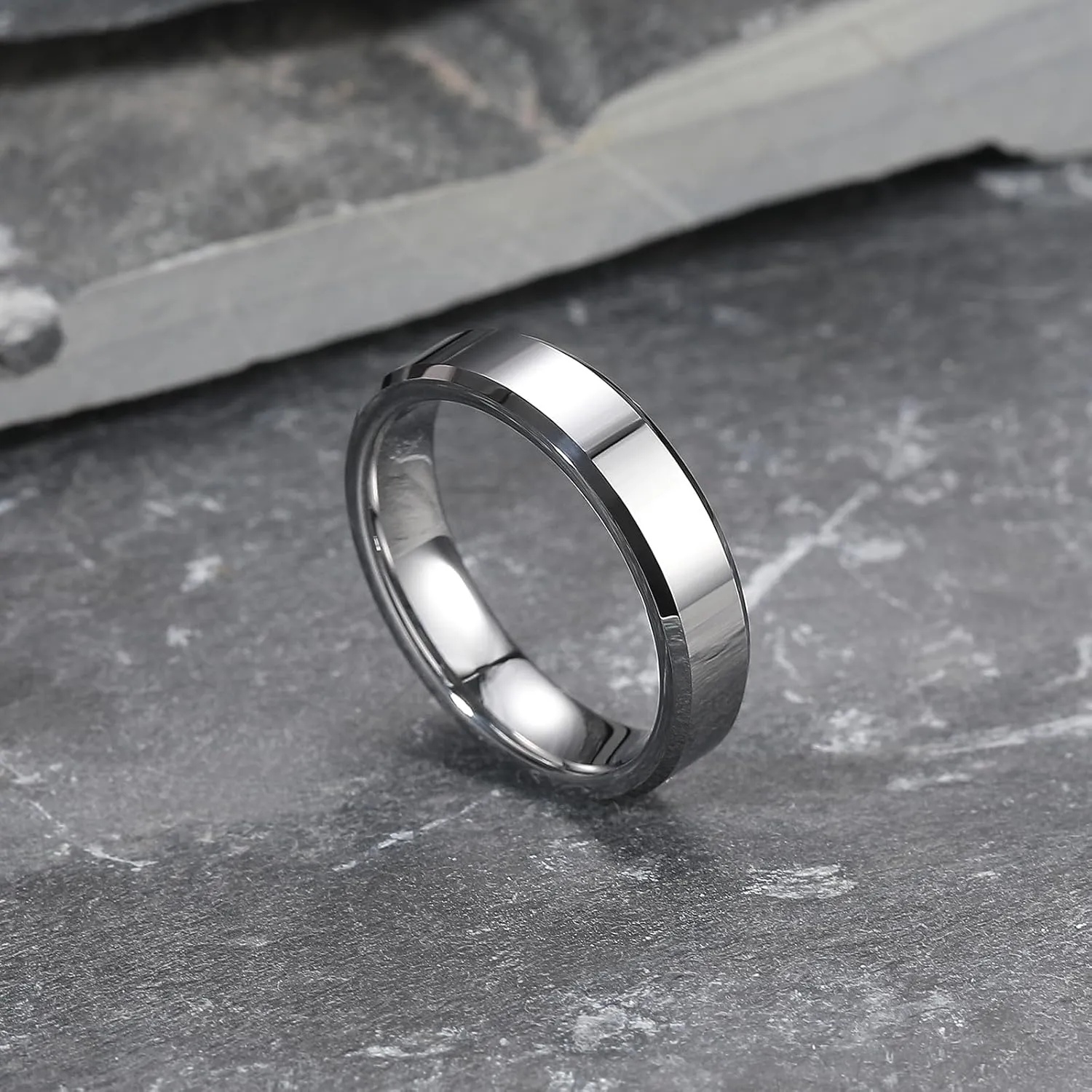 King Will BASIC Men Women 4mm/5mm/6mm/7mm/8mm Tungsten Rings Polished Wedding Band Engagement Anniversary Band Comfort Fit