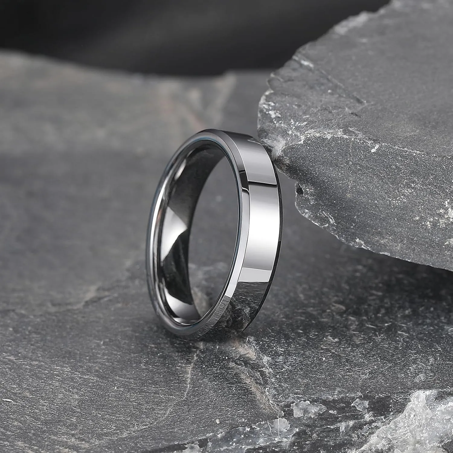 King Will BASIC Men Women 4mm/5mm/6mm/7mm/8mm Tungsten Rings Polished Wedding Band Engagement Anniversary Band Comfort Fit