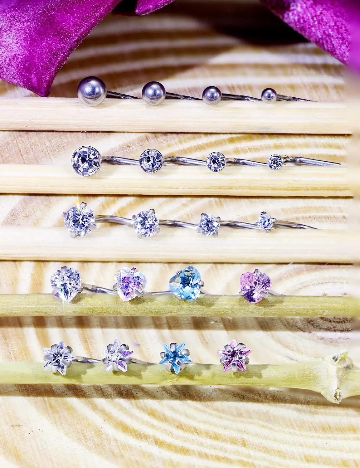 Kridzisw 18G 20G Heart Star CZ Nose Rings Studs Hypoallergenic 316L Surgical Steel L Shaped Silver Stud Nose Rings Cute Nose Piercing Jewelry for Women Men Diamond 1.5mm 2mm 2.5mm 3mm