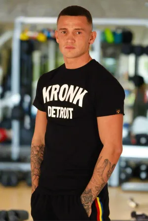 KRONK Detroit Regular Fit T Shirt Black with white logo