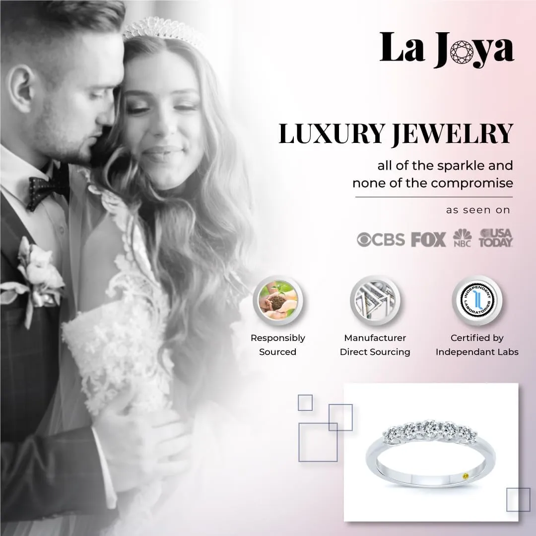 Lab Grown Five Stone Diamond Rings for Women | 10K Solid Yellow and White Gold Certified 1/4-1 CT. TW. Diamond Anniversary Bands and Wedding Rings
