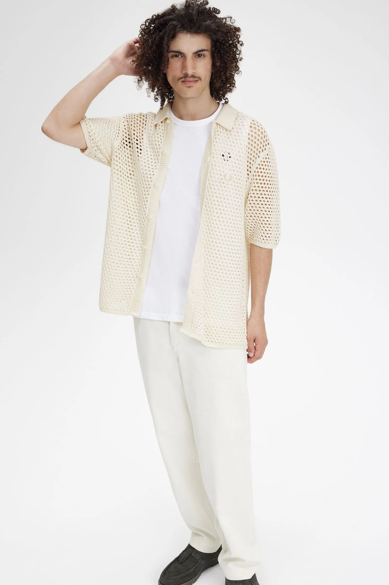 LACE BUTTON THROUGH SHIRT