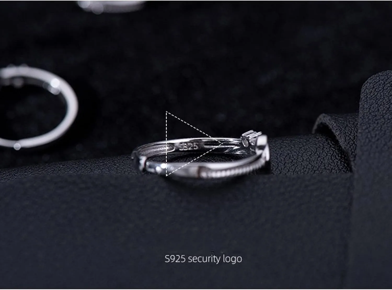 Letter A-Z Rings for Women Girls, Sterling Silver Adjustable Initial Ring with Cubic Zirconia, Stackable Alphabet Thumb Rings Gifts for Mothers Day/Valentines/Anniversary/Wedding