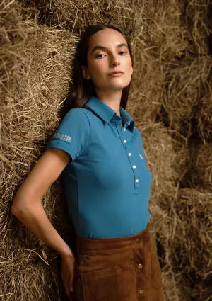 Lucia Cotton Polo-Shirt Short Sleeve | Teal