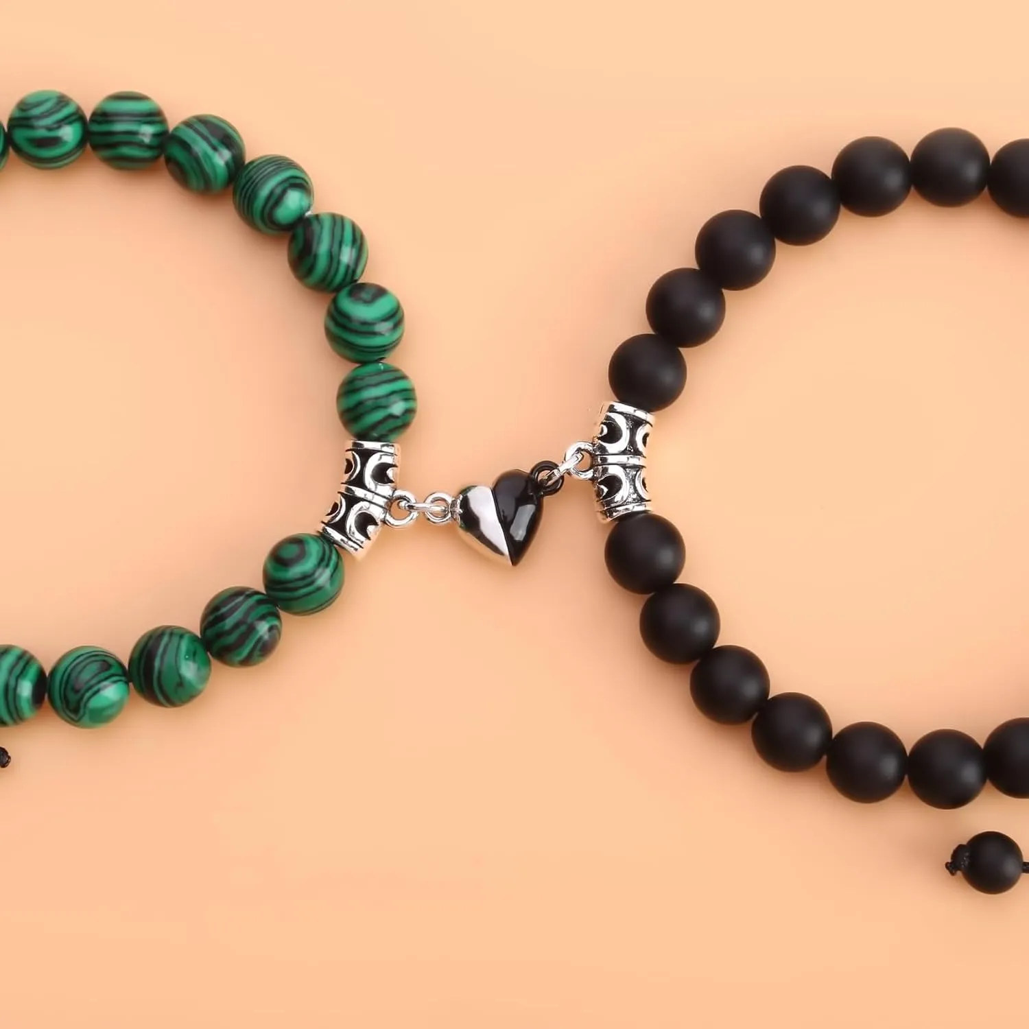 Magnetic Couple Bracelet Set Friendship Couple Long Distance Matching Bracelet Natural Turquoise Beaded Bracelet Women Men for Graduation Valentine's Day Daily Gifts