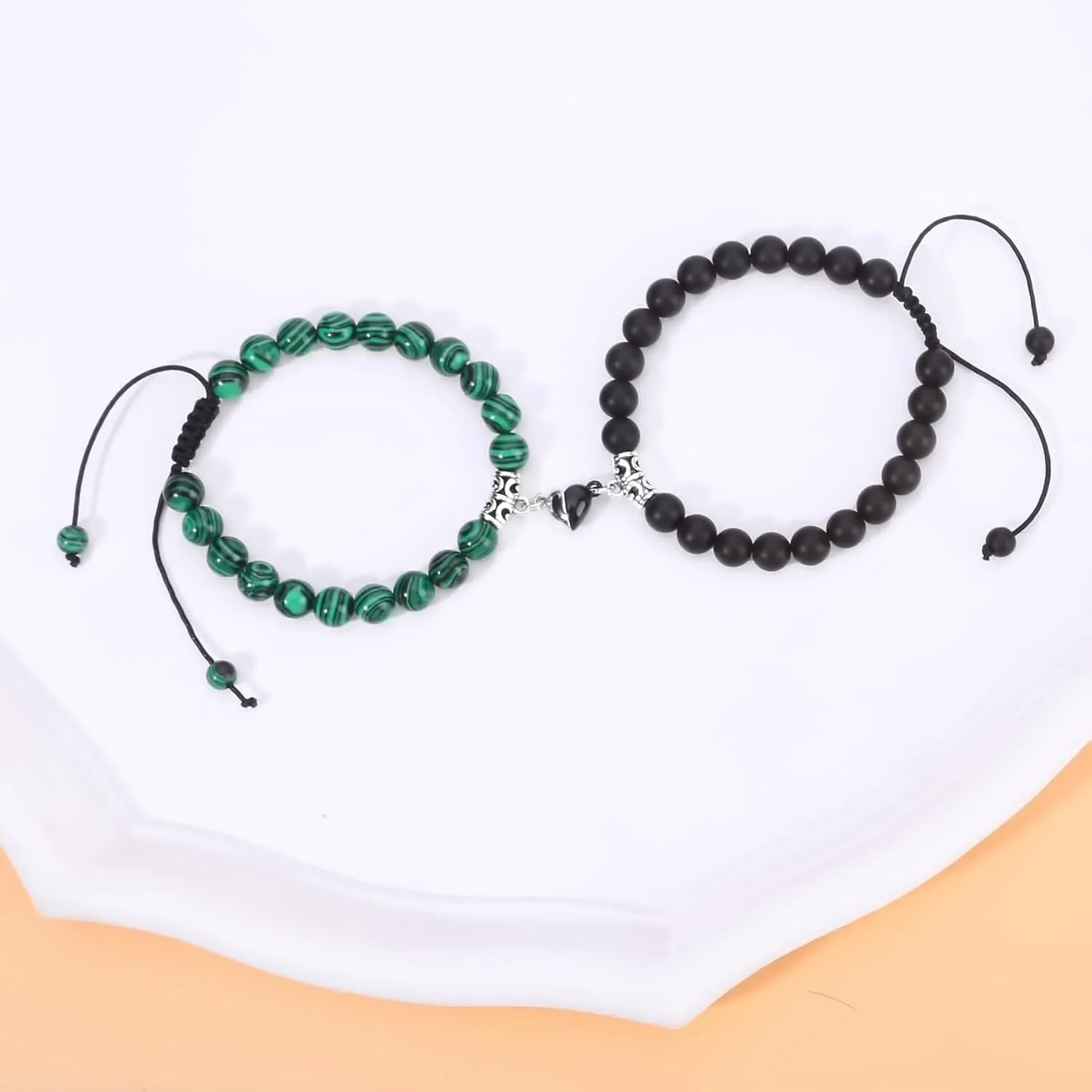 Magnetic Couple Bracelet Set Friendship Couple Long Distance Matching Bracelet Natural Turquoise Beaded Bracelet Women Men for Graduation Valentine's Day Daily Gifts