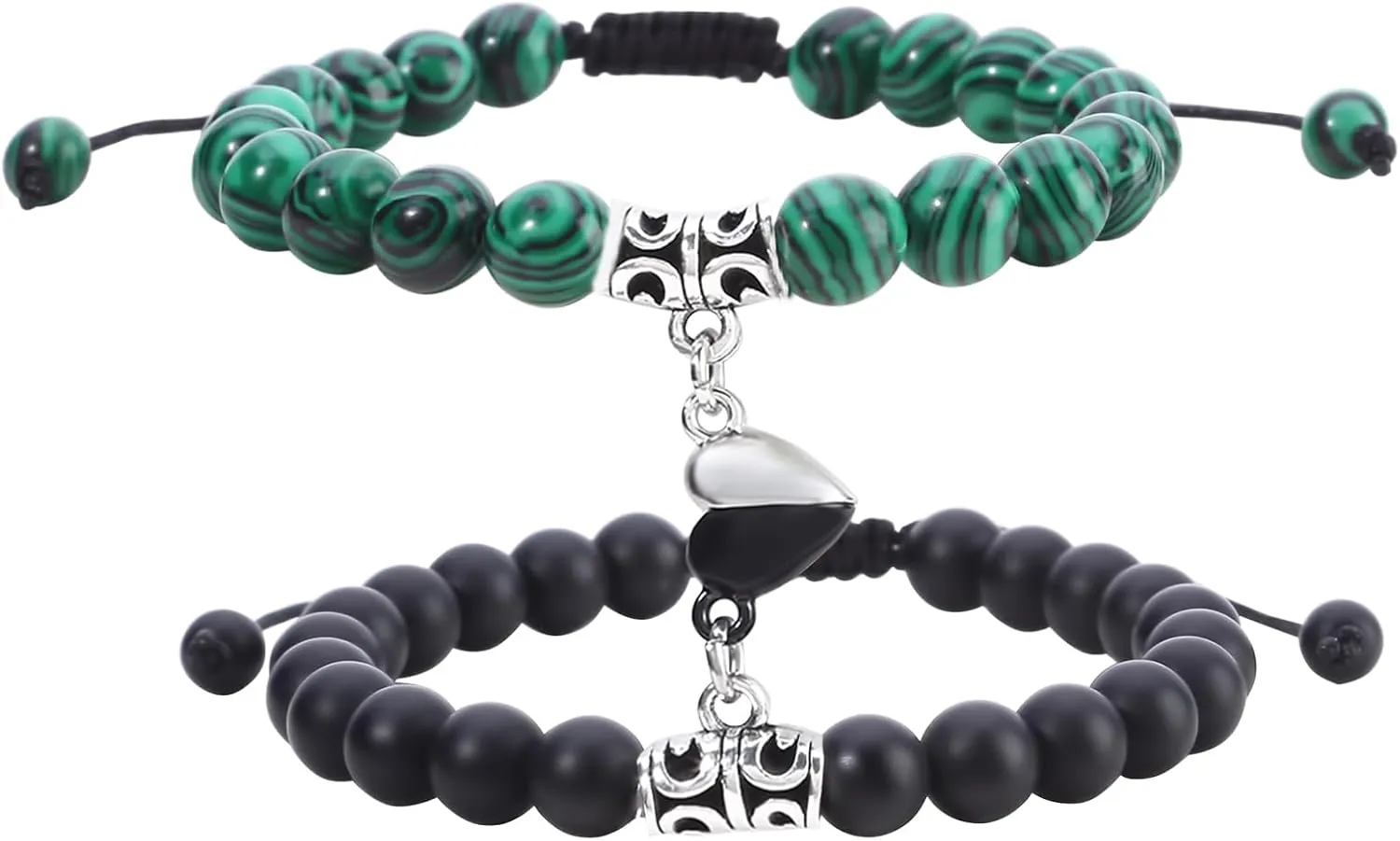 Magnetic Couple Bracelet Set Friendship Couple Long Distance Matching Bracelet Natural Turquoise Beaded Bracelet Women Men for Graduation Valentine's Day Daily Gifts