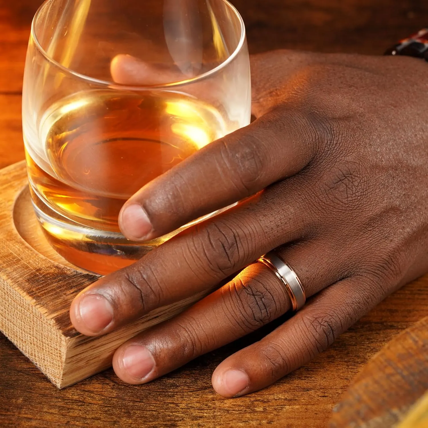 Manly Bands: Men's Rose Gold Wedding Bands and Rings - Made With 14K and 18K Rose Gold - Gift for Men - Free Silicone Ring Included