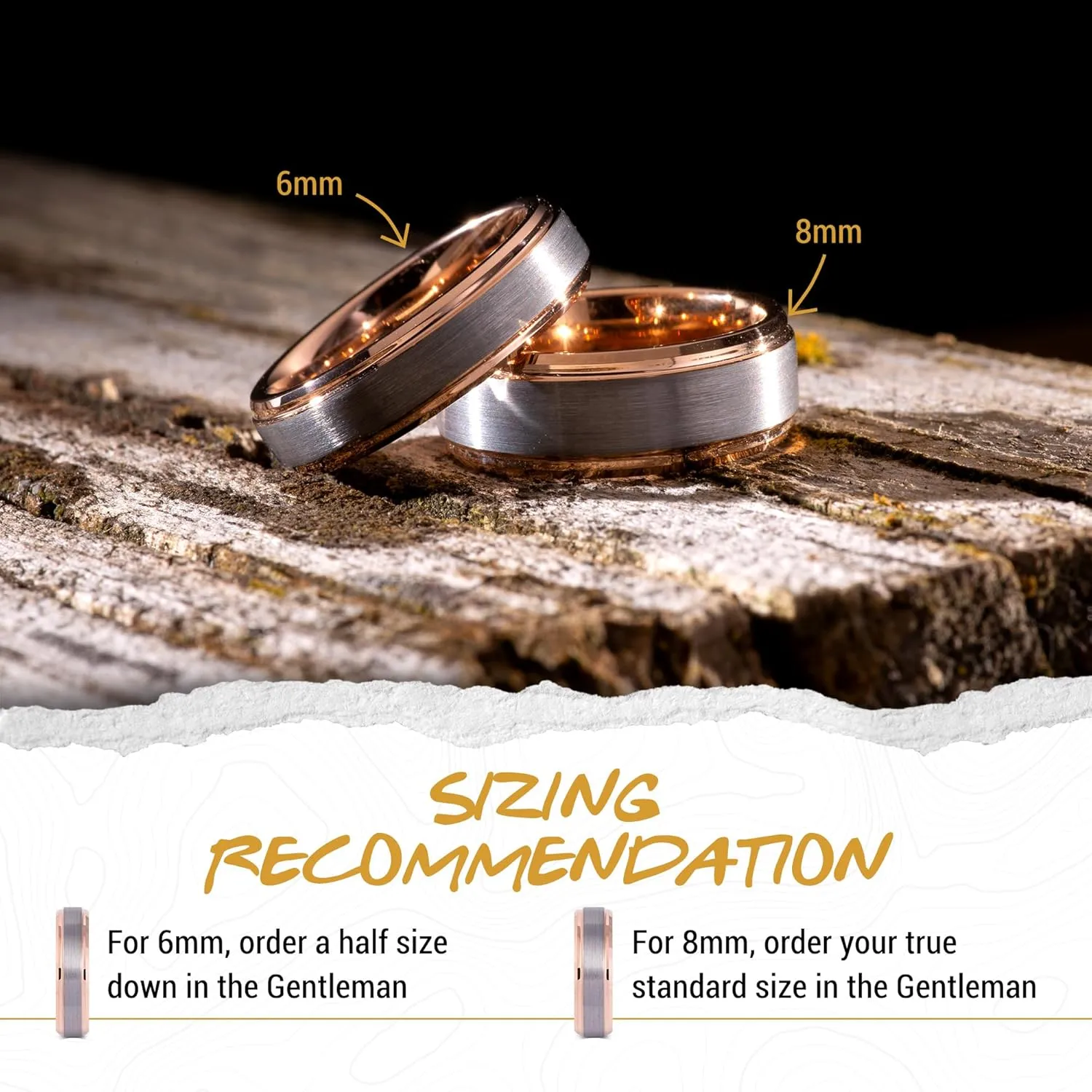 Manly Bands: Men's Rose Gold Wedding Bands and Rings - Made With 14K and 18K Rose Gold - Gift for Men - Free Silicone Ring Included