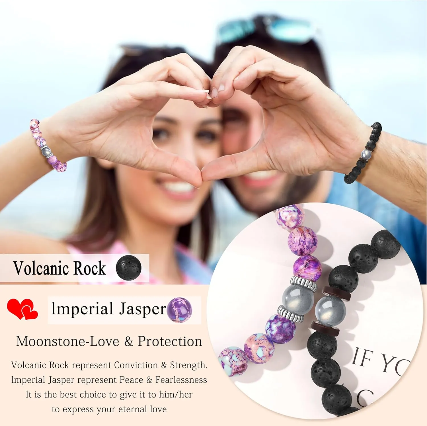 Matching Bracelets for Valentines Day Gifts for Couples Bracelets for Anniversary Birthday Christmas Gifts for Him & Her Couples Gifts for Boyfriend Girlfriend Gifts for Wife Jewelry for Women Men