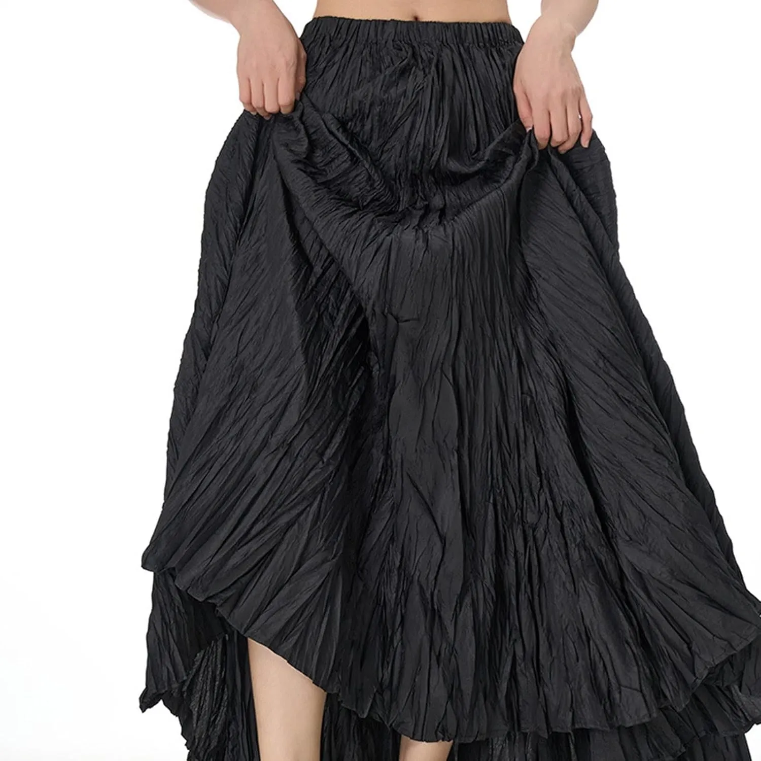 Maxi Long Skirts for Womens Girls Summer Holiday Loose Bohemian Skirt Elastic Waisted A-Line Flowy Swing One Size Skirts