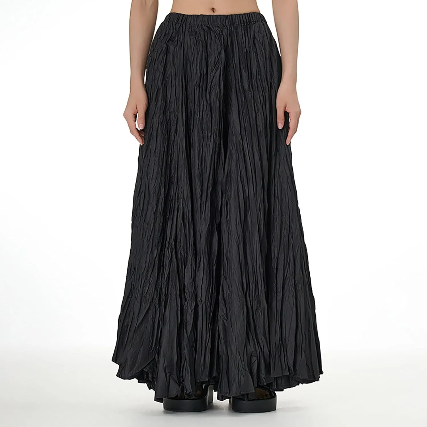 Maxi Long Skirts for Womens Girls Summer Holiday Loose Bohemian Skirt Elastic Waisted A-Line Flowy Swing One Size Skirts