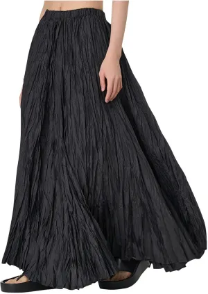 Maxi Long Skirts for Womens Girls Summer Holiday Loose Bohemian Skirt Elastic Waisted A-Line Flowy Swing One Size Skirts