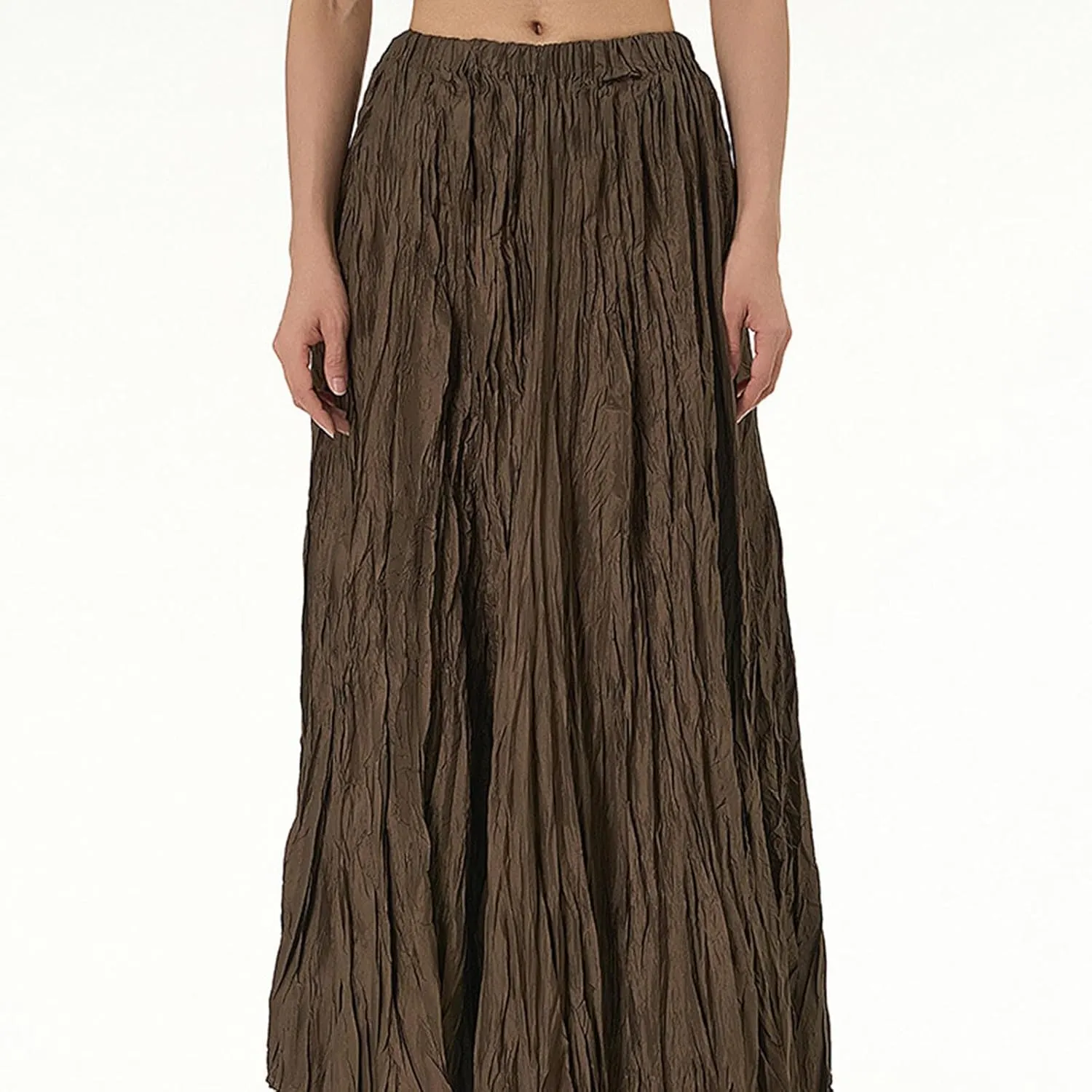 Maxi Long Skirts for Womens Girls Summer Holiday Loose Bohemian Skirt Elastic Waisted A-Line Flowy Swing One Size Skirts