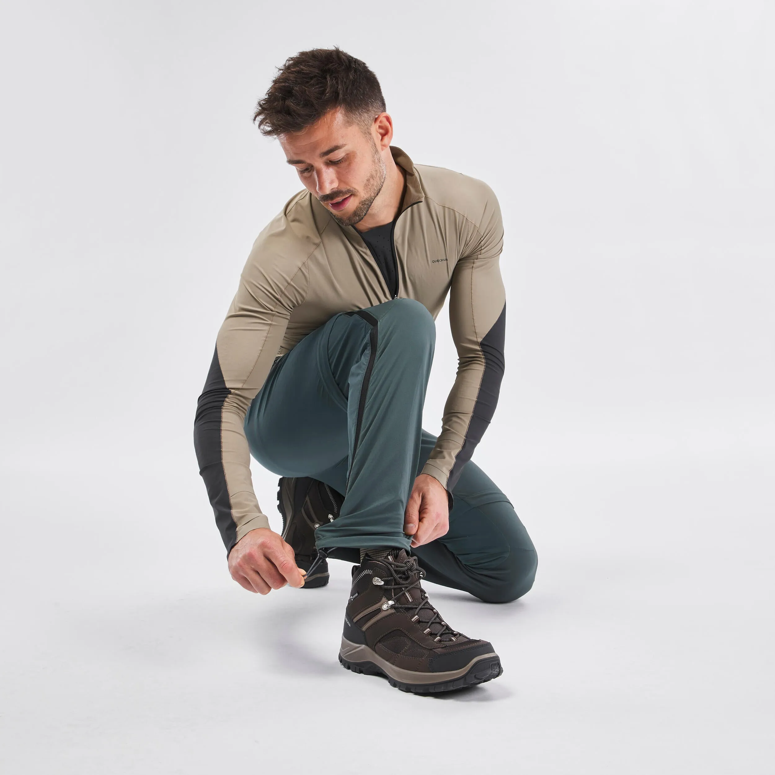 Men's trousers Quechua MH550, dark gray-green