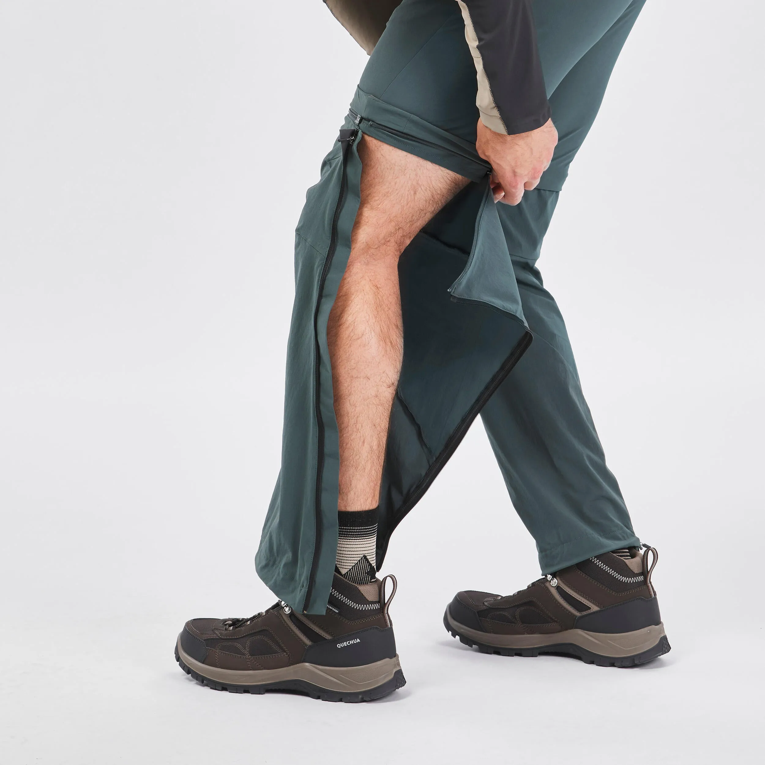 Men's trousers Quechua MH550, dark gray-green