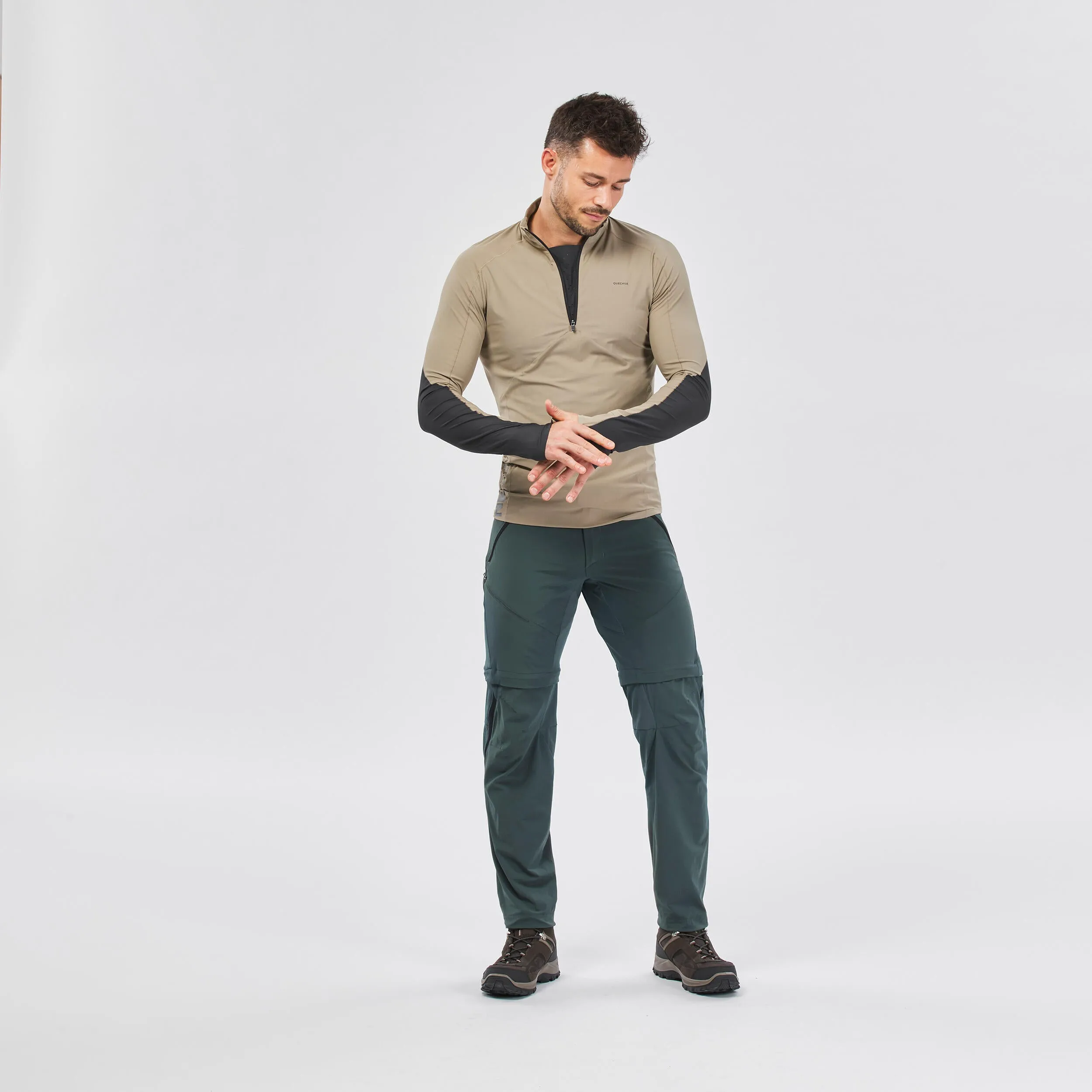 Men's trousers Quechua MH550, dark gray-green
