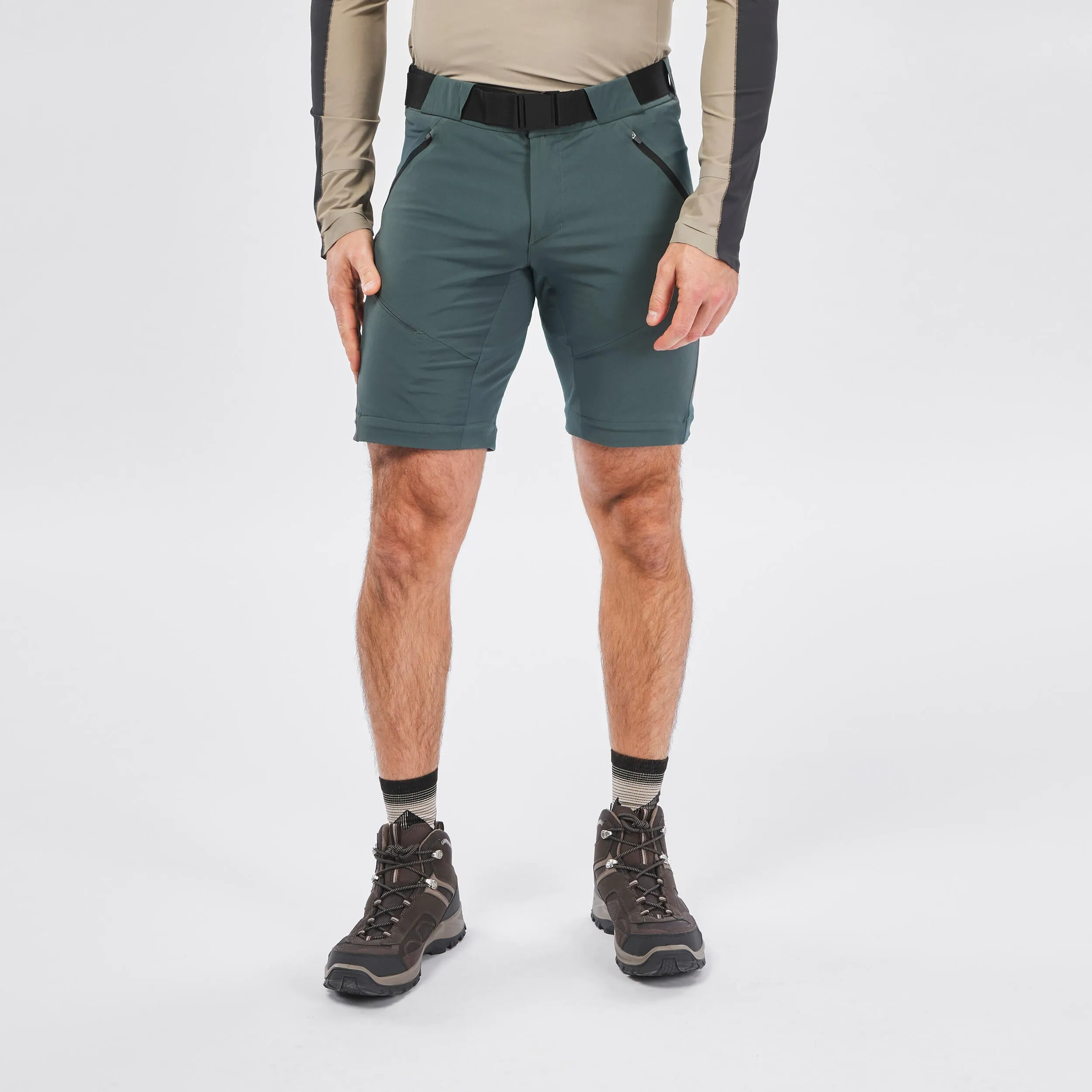 Men's trousers Quechua MH550, dark gray-green