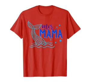 Mer Mama T Shirt Mother Mom Mermaid Matching Birthday Gift