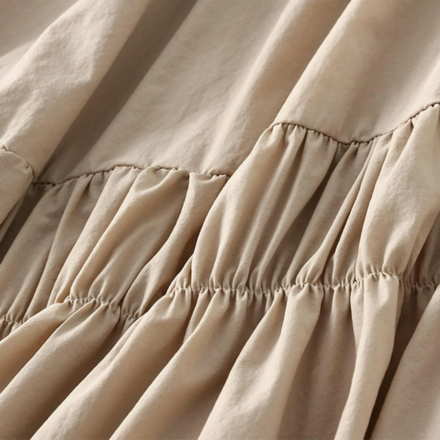 Midi Skirts for Women, Ruffle Pleated Elastic Waist Knee Length Solid Color Skirt Trendy Casual Loose Cute Skirt