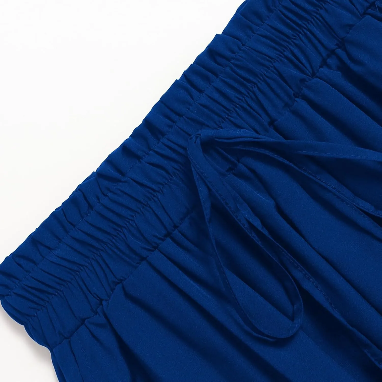 Midi Skirts for Women Trendy Casual Summer Lightweight Linen Skirt Drawstring High Waisted Flowy Skirt with Pockets