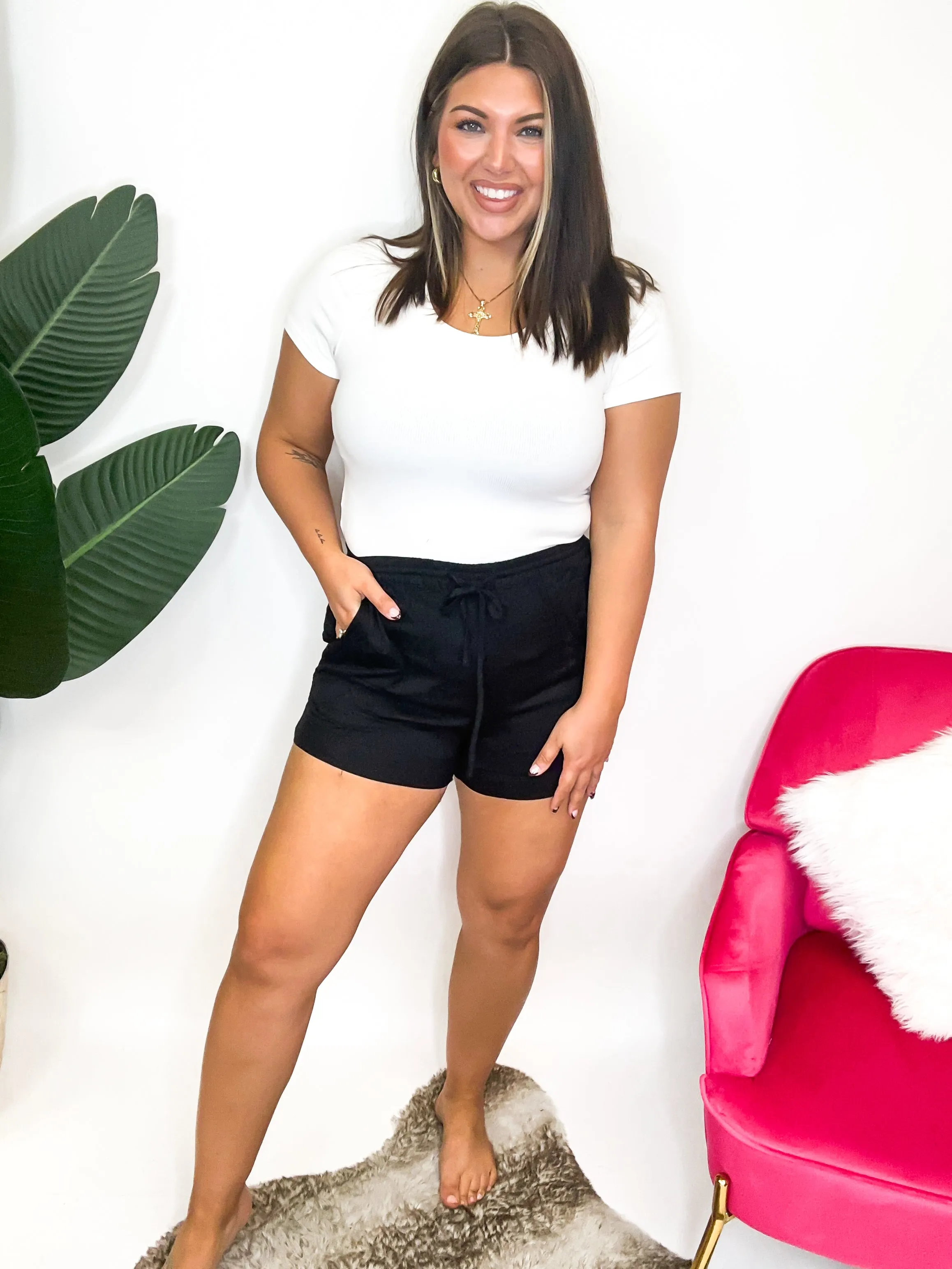 Midnight Motion Drawstring Shorts - Reg/Curvy - FINAL SALE