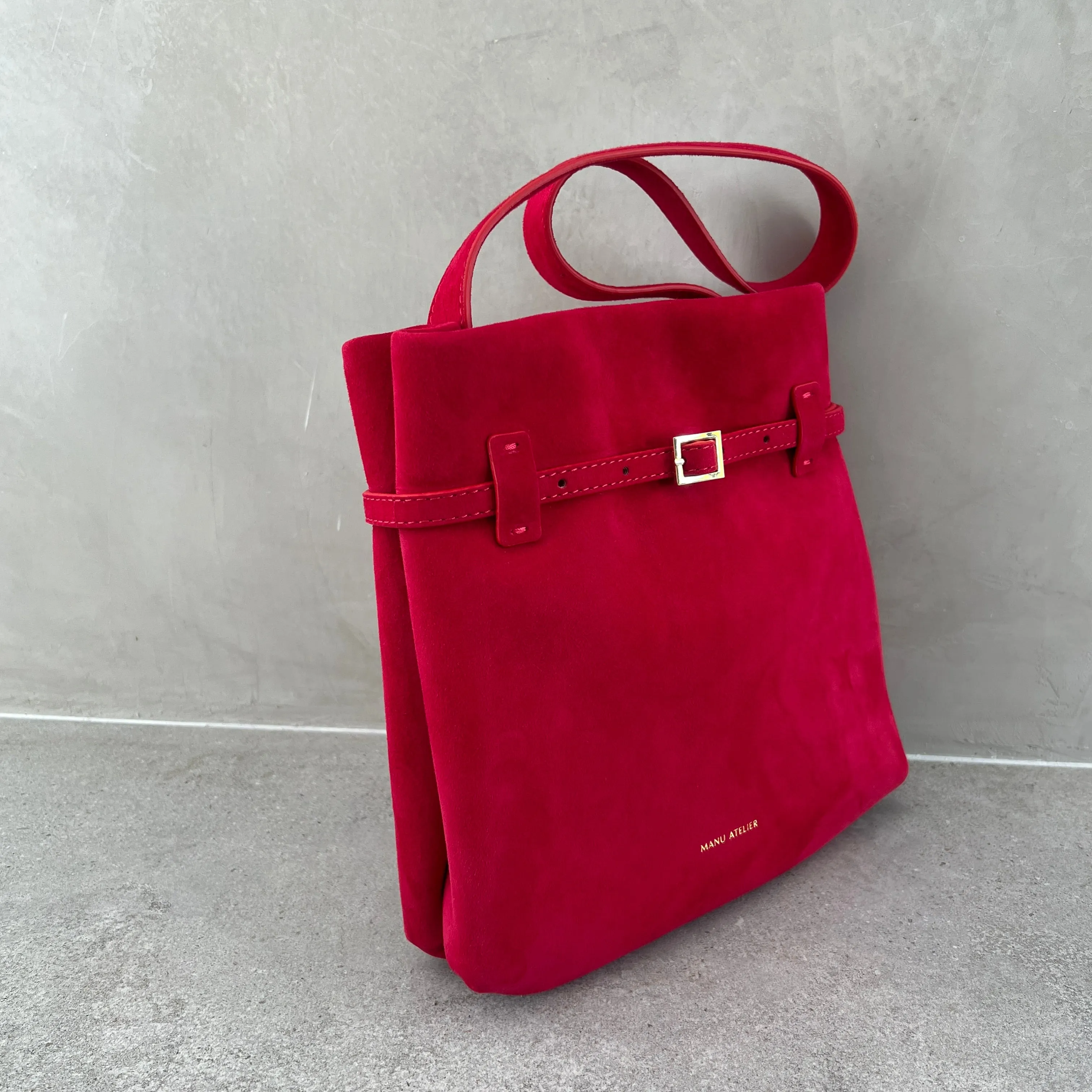 Mini Tote De Jour, Suede, Red