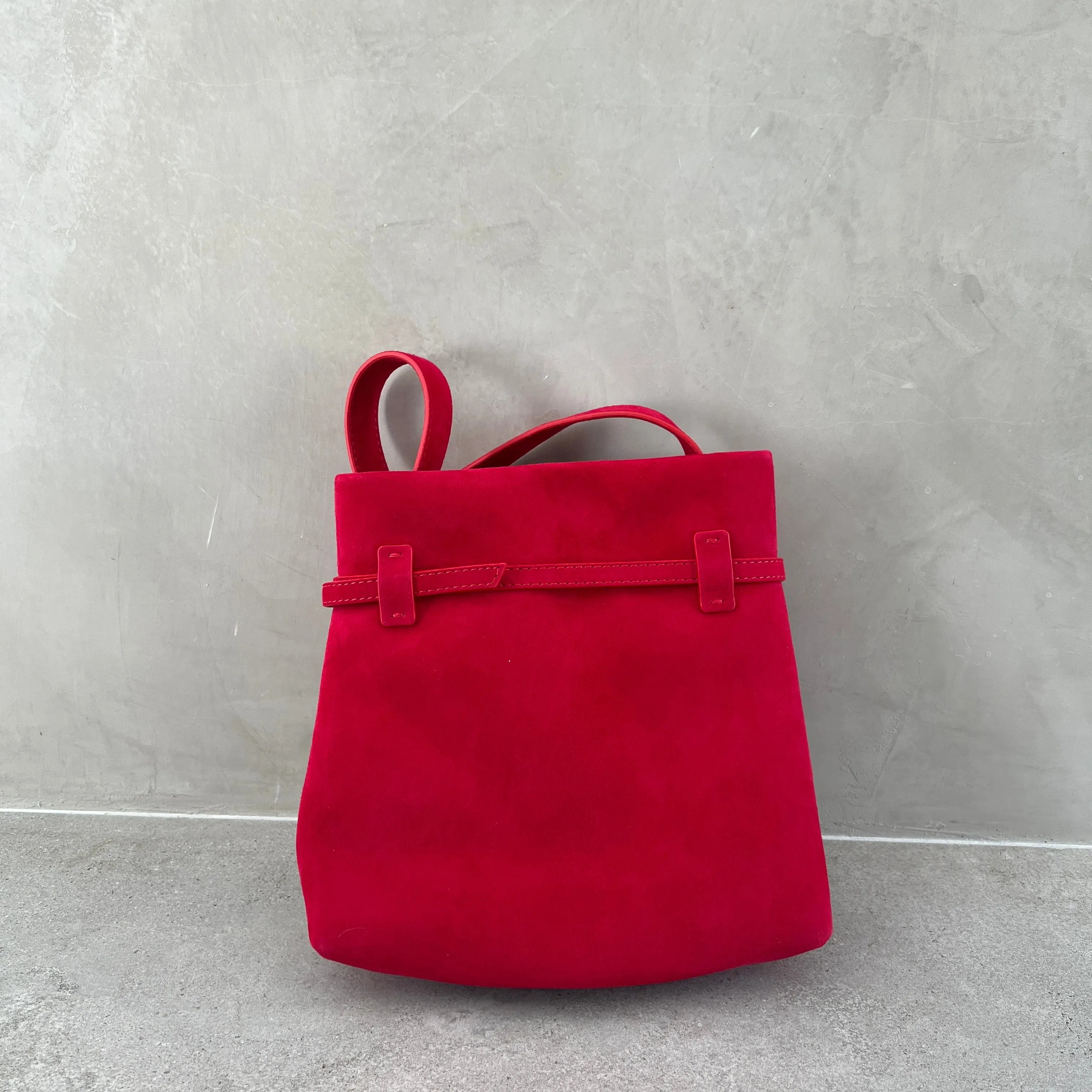 Mini Tote De Jour, Suede, Red