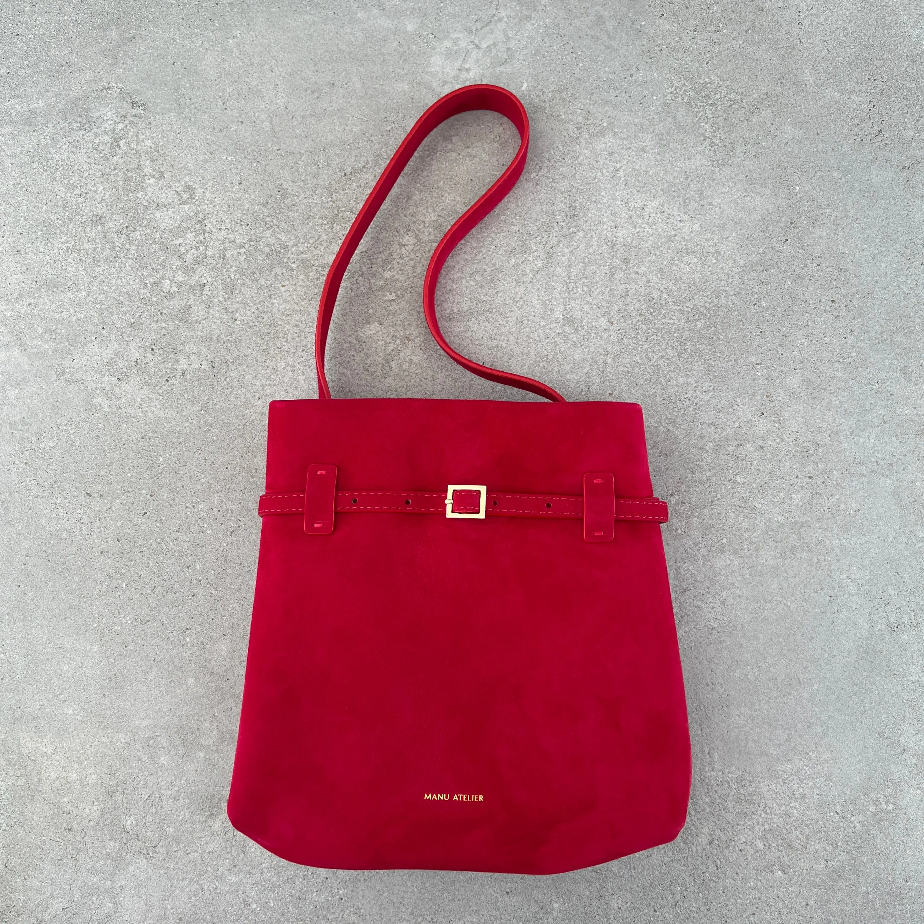 Mini Tote De Jour, Suede, Red