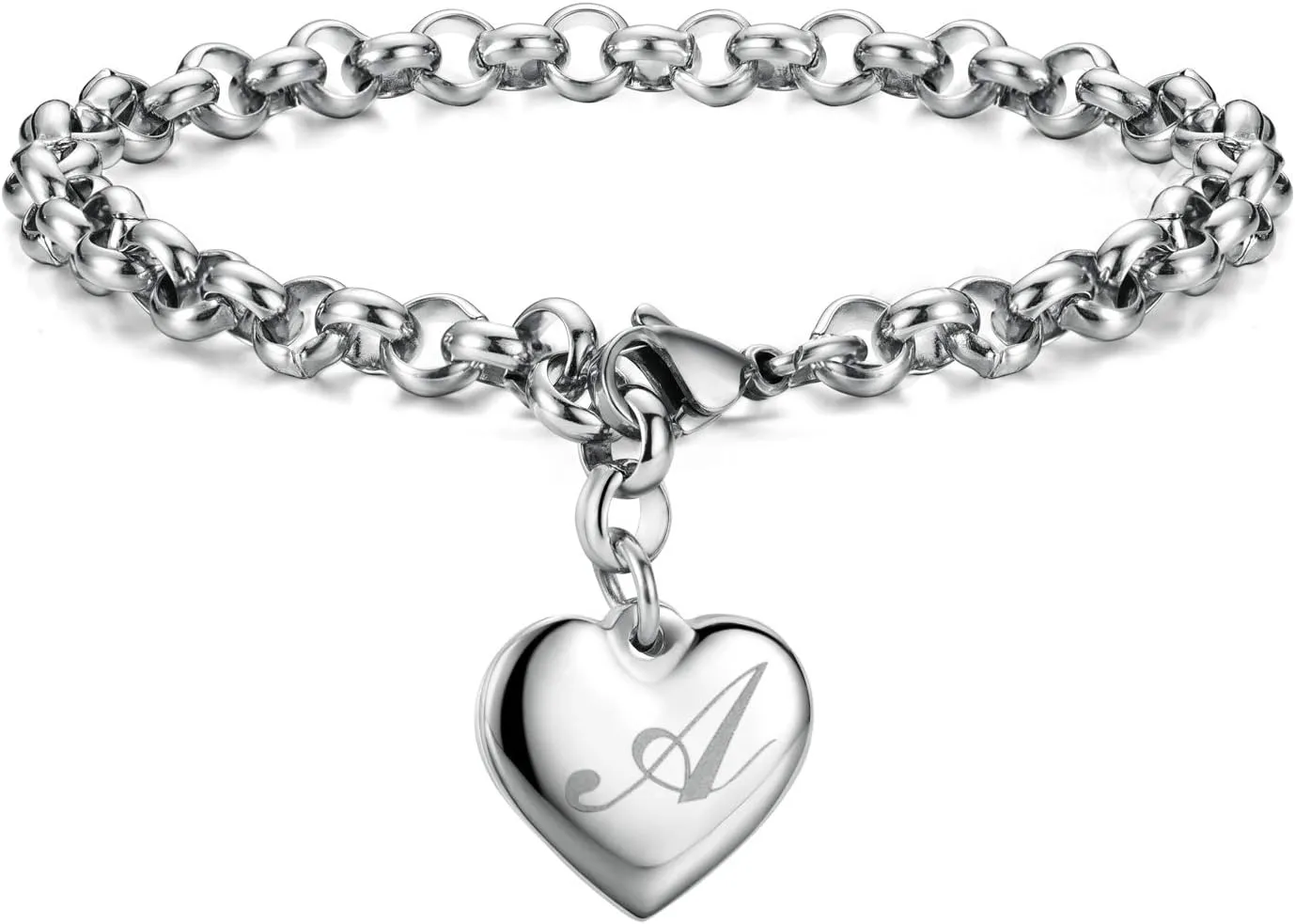 Monily Birthday Gifts for Women Initial Charm Bracelets for Women Letters Alphabet Heart Bracelet for Women