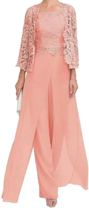 Mother of The Bride Pants Suits 3 Pieces Formal Dresses Mother of The Bride Wedding Party Outfit Evening Dress