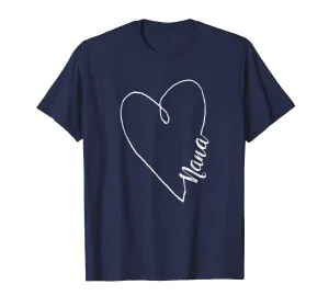 Nana Heart Shirt Light Mother Day Gift