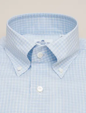Napoli Lucio Checked 170 Shirt Light Blue