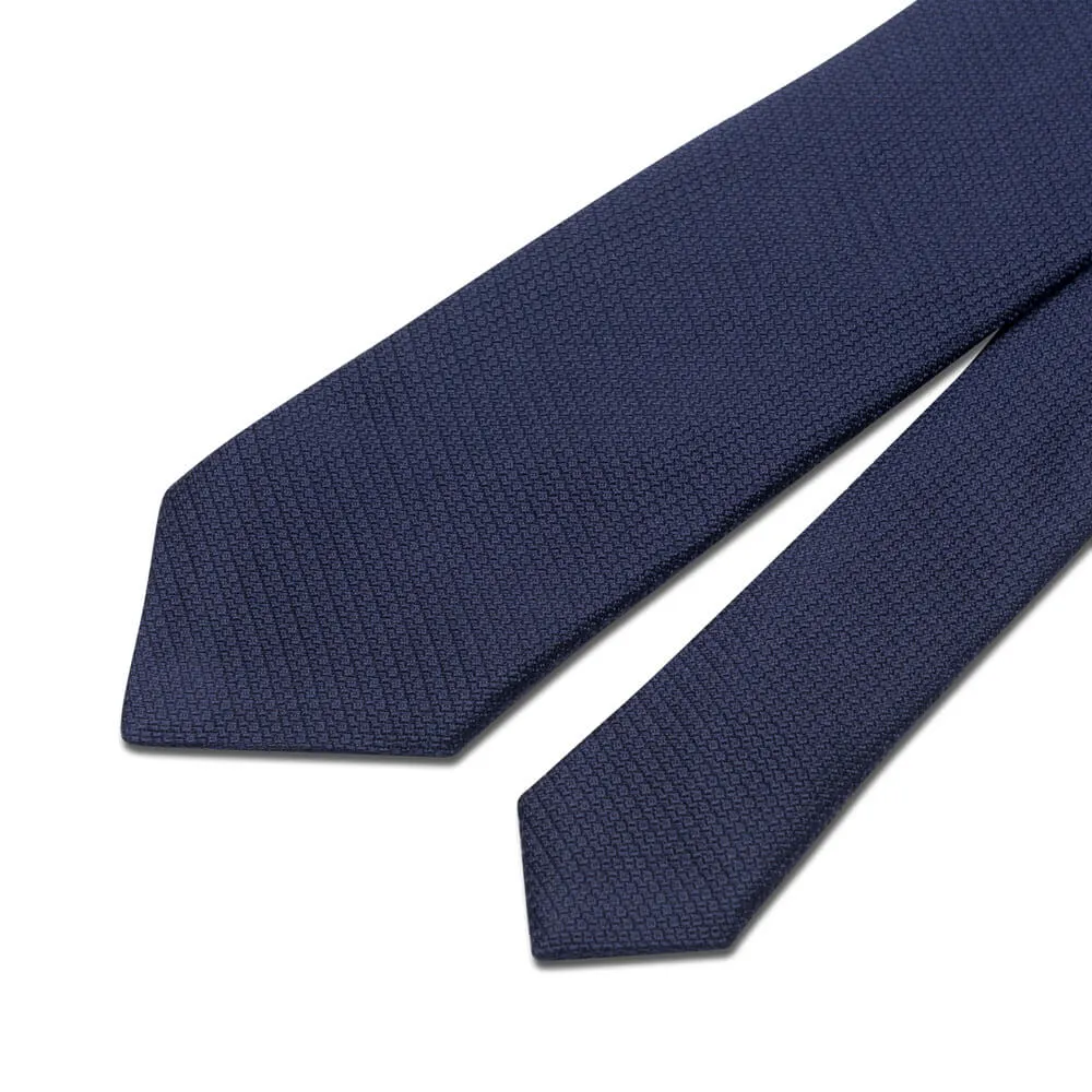 Navy Blue Grenadine Silk Tie