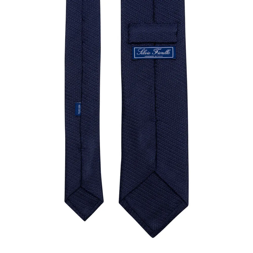 Navy Blue Grenadine Silk Tie