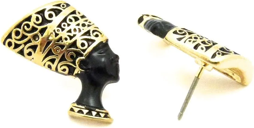 Nefertiti Egyptian Queen Beautiful Woman Earrings Post Style Pierced