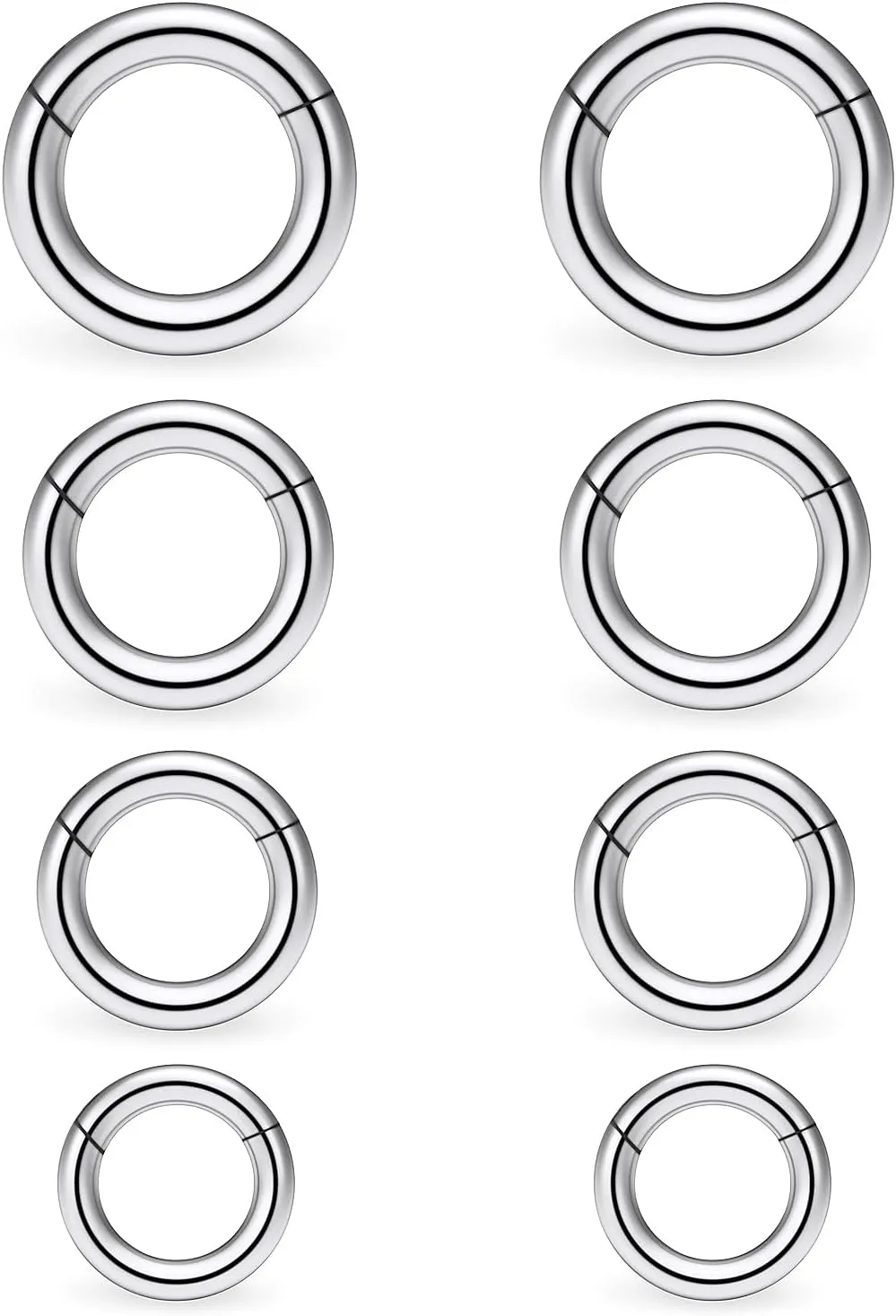 Ocptiy 6G 8G 12G 14G 16G Hinged Septum Rings Gauges Tunnels Plugs Earrings Stretching kit Surgical Steel Hinged Eyebrow Lip Belly Ring Cliker Helix Tragus Daith Rook Earrings Stretcher