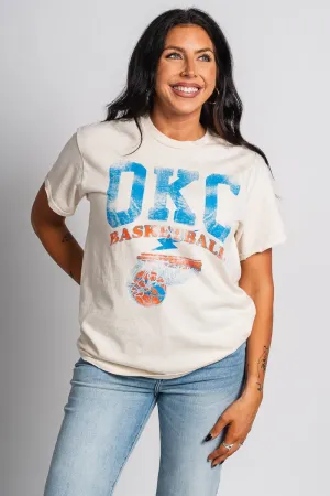 OKC basketball established thrifted t-shirt off white
