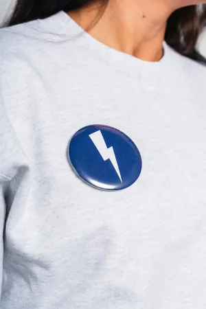 OKC basketball navy bolt 3 inch button